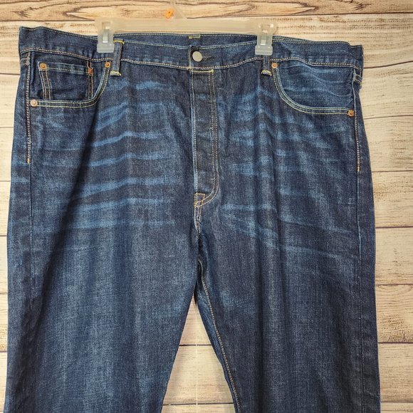 Men's 501 Button Fly Levi's Jeans Dark Wash Size 44 x 30 - Picture 2 of 12